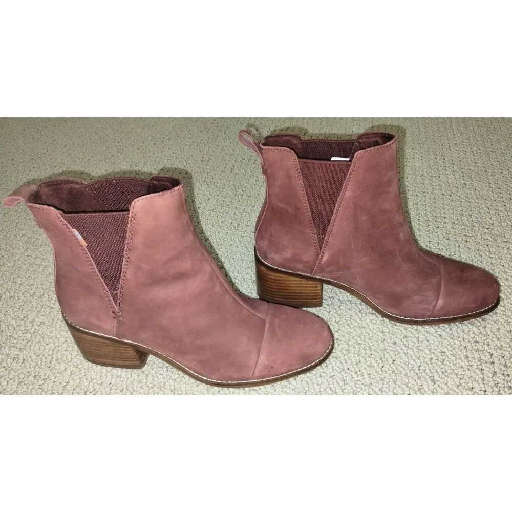 TOMS Women's Burnt Henna Leather Esme Bootie (Size 9.5)